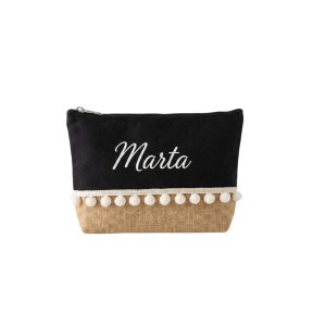Neceser negro con bolitas personalizado